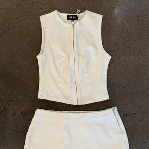 SER.O.YA Cropped Vest and Skort Set - White - Size Small NWT